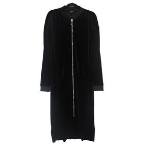 Juicy Couture Black Label Velvet Punk Black Matrix Y2K Goth Full Zipper Dress